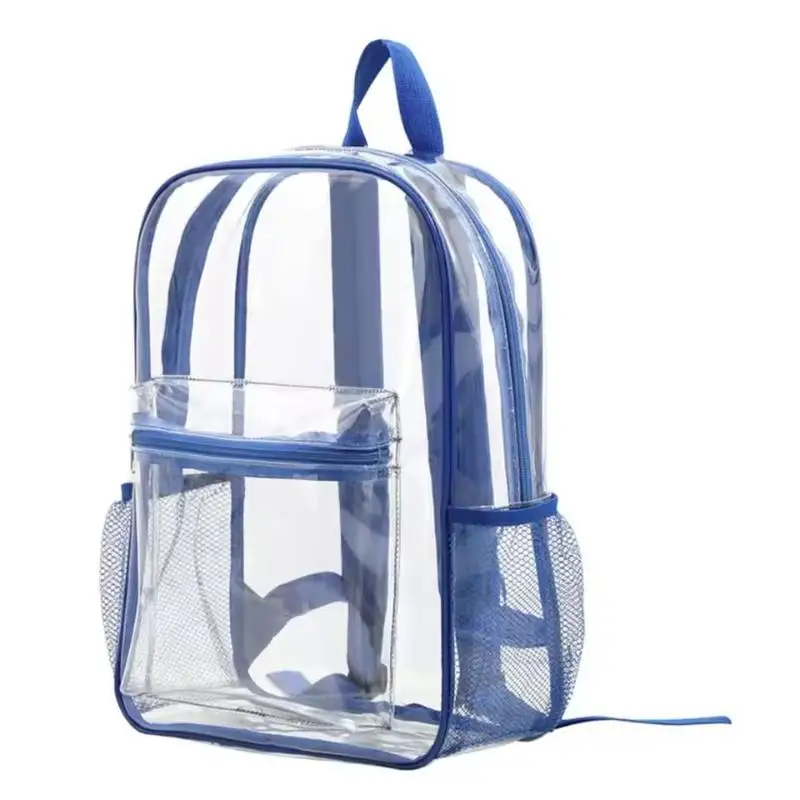 Mochila transparente para viaje, bolsa de hombro impermeable de gran capacidad, mochila informal de PVC transparente para deportes al aire libre y Fitness