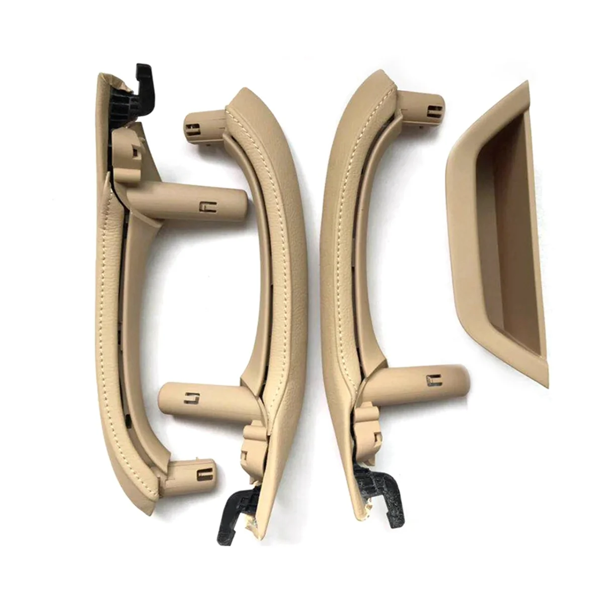 Beige Right Hand Drive Car Inner Door Handle with PU Leather Door Handle Assembly for X3 X4 F25 F26 2010-2016