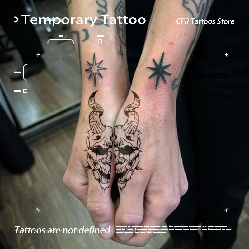 Dark Demon Hannya Herbal Juice Tattoo Stickers Men Festivals Accessories Tatouage Sexuele Hip Hop Cheap Temporary Tattoos Anime