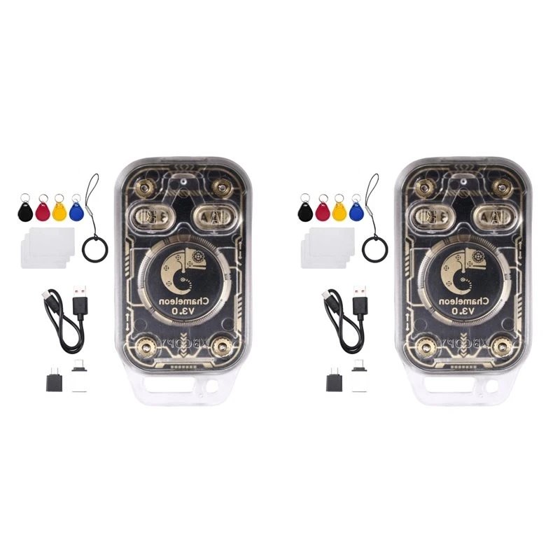 BAAE 2X Chameleon V3.0 RFID Smart Chip Reader Emulator 125K 13.56Mhz NFC Read Writer Tag Copyer+8XUID Keychain/6Xcuid Card