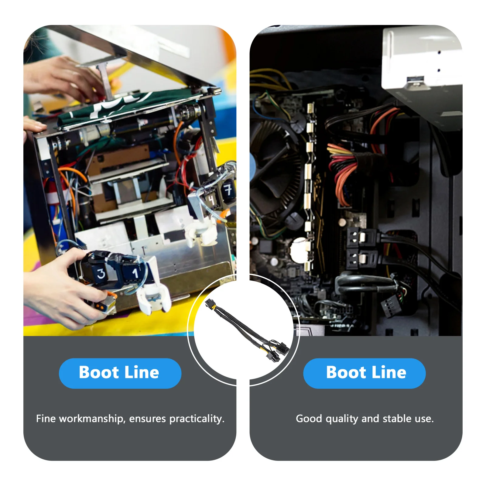 

Graphics Power Cord 6 Pin to 8 Pin Splitter Power Cable Reliable Replacement for Old Cables Graphics Cards Cord