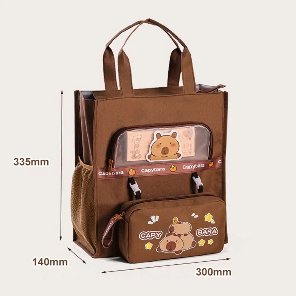 سعة كبيرة كابيبارا حقيبة التدريس متعددة الوظائف انفصال القلم حالة حمل حقيبة مدرسية لوازم التعلم الفن حقيبة التخزين #4