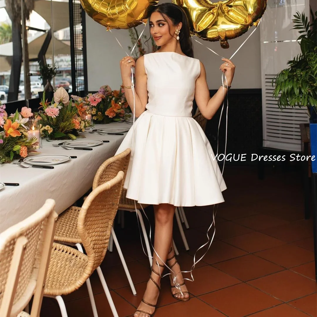 

Sleeveless Prom Dresses for Women White Women Wedding Party Dresses فساتين للمناسبات الخاصة vestidos de gala Party Gowns