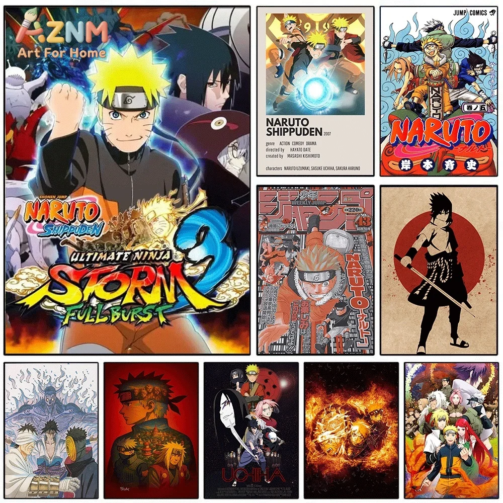 AZNM Naruto Shippuden Ultimate Ninja Storm, Impresión Artística en Lienzo sin Marco, Estilo Anime, para Decoración de Pared en Dormitorio, Sala de Estar y Hogar