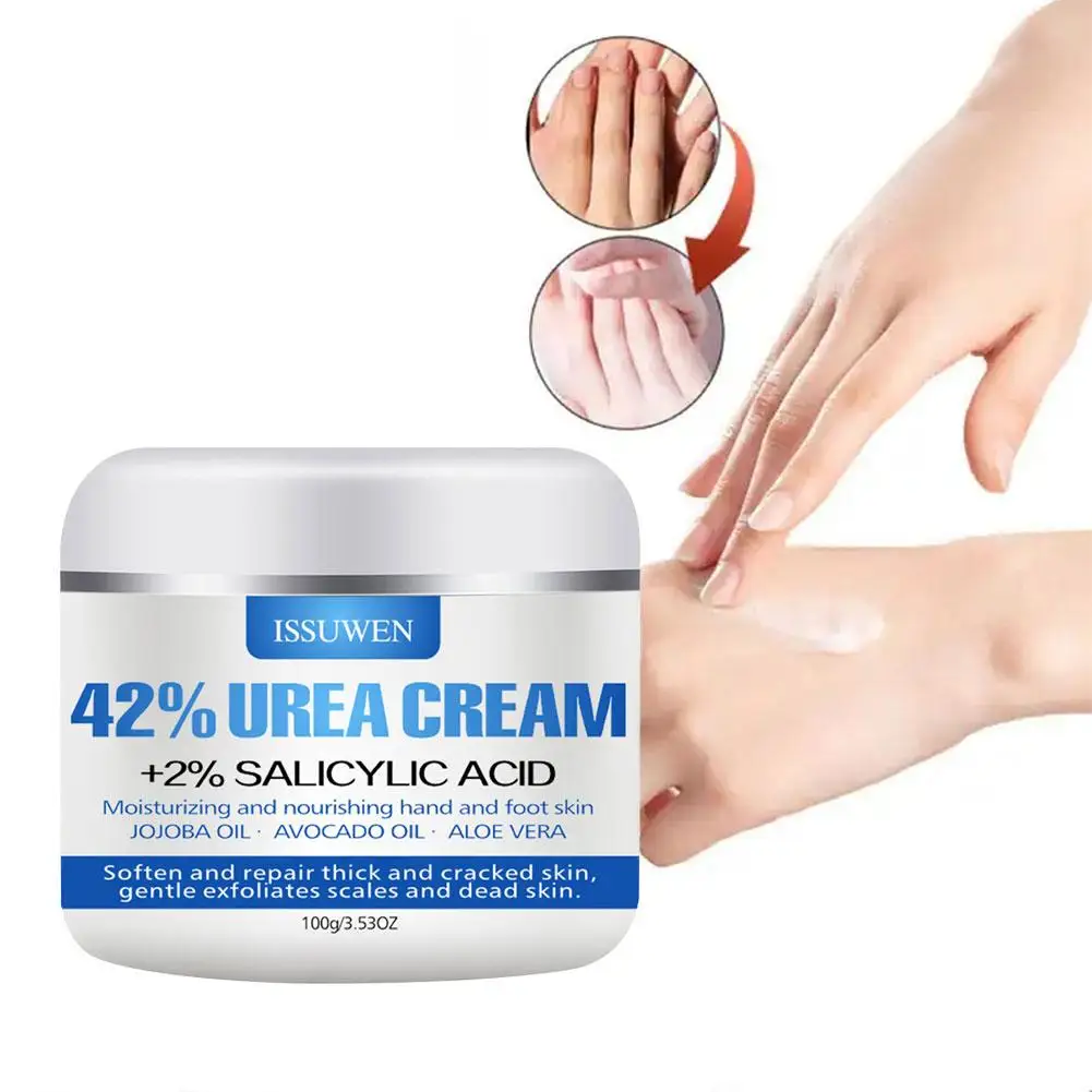 Hidratante Anti-Cracking Seco, Hidratação para Mãos e Pés, Creme de Ureia, 42%, 5 Unidades, 100g