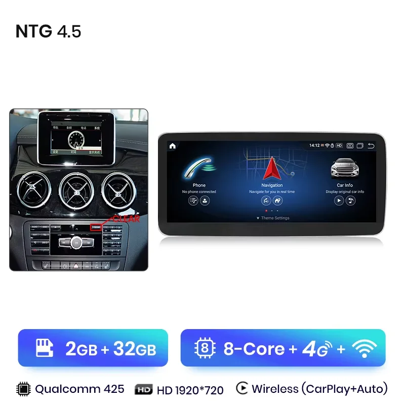Junsun Qualcomm 665 Draadloze CarPlay Android Auto Radio Voor Mercedes Benz B Klasse W245 W246 2011-2018 GPS Intelligente Systeem