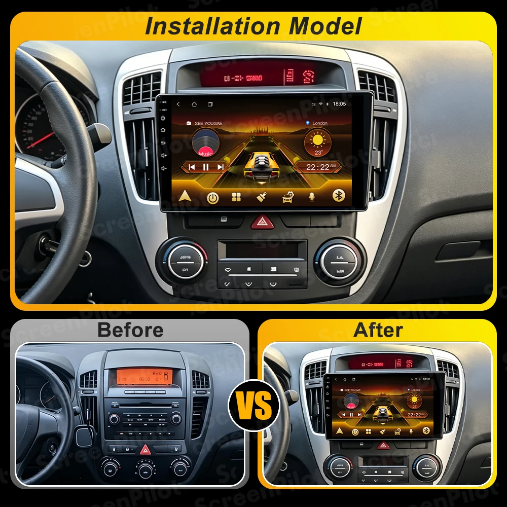 Android 16 For KIA Ceed ED 2006 - 2012 Car Radio Stereo Head Unit Multimedia Video Player GPS Navigation 2K QLED 8 Core 5G RDS