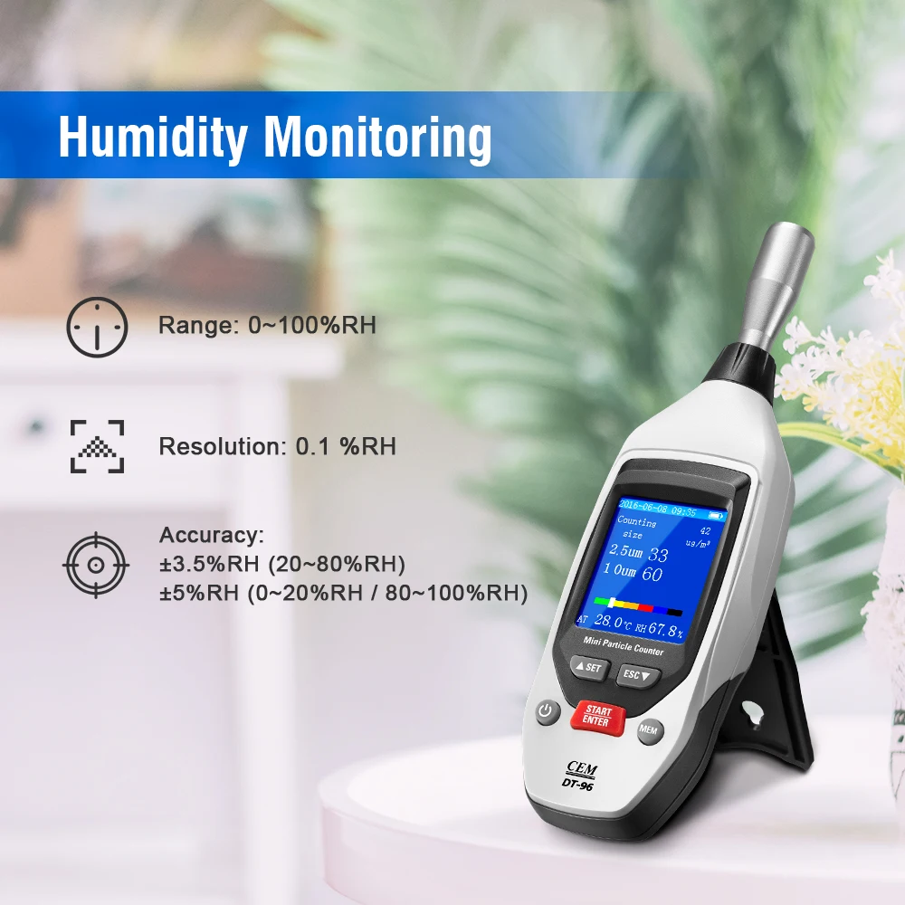 CEM DT-96 PM2.5, PM10 um Handled Professional Portable Airborne Laser Particle Counter Detector for clean room Gas particles