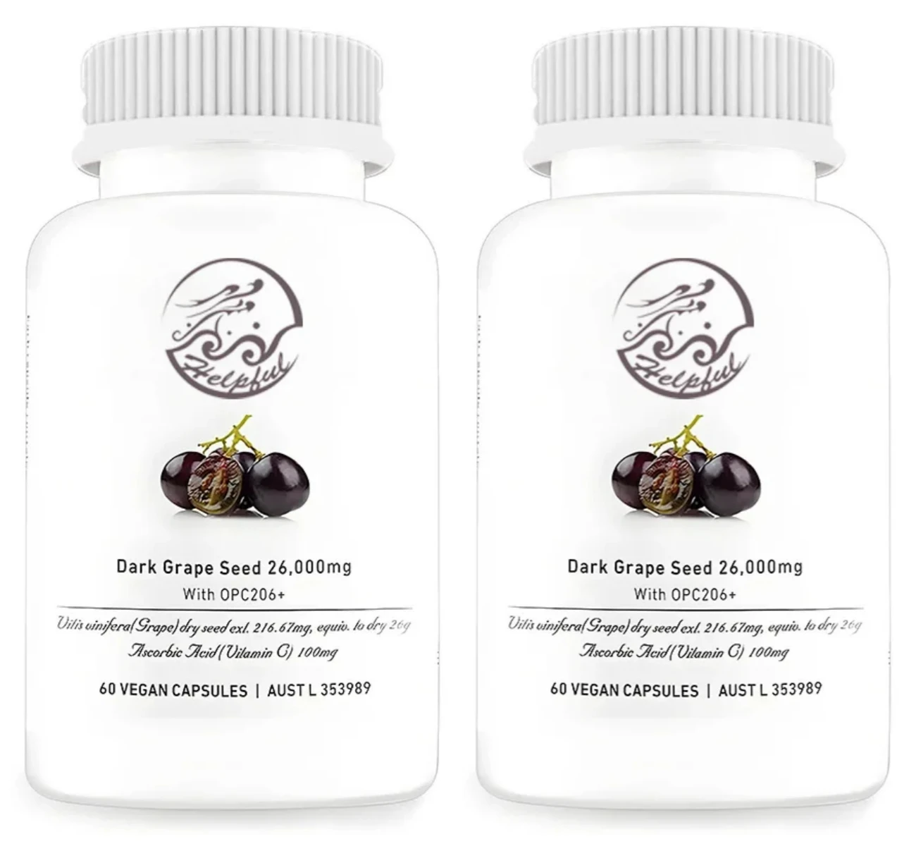 

Black grape seed 216.67mg antioxidant supplement for skin care, health support, 60 capsules
