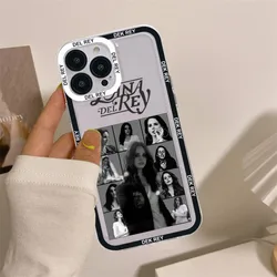 Singer Lana Del Rey Poster Phone Case for iPhone 15 14 13 12 11 Pro Max Mini 15Plus XSMax XR X SE 7 8 Plus Clear Cover Coque