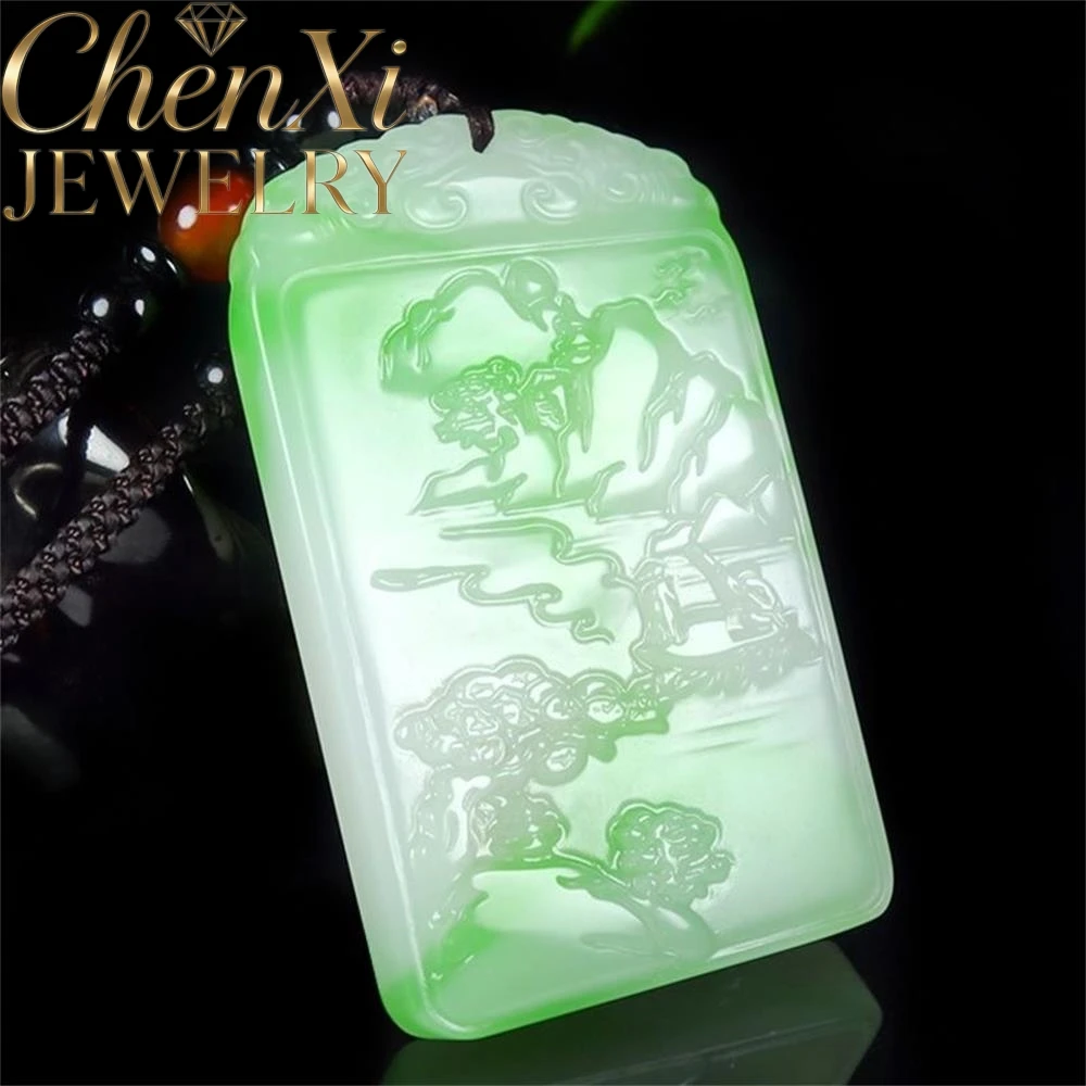 

High-End Natural Hetian Jade Landscape Pendant Luxury Quality Fashion Jewelry Exquisite Best Charms Popular Mascots Young Gift