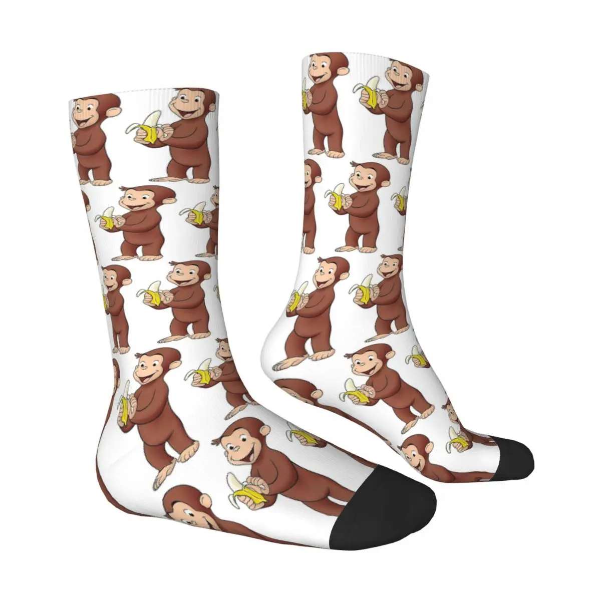 جميع المواسم الغريبة جورج براون القرد الجوارب Harajuku طاقم الجوارب سوبر جوارب لينة للرجال النساء هدايا عيد الميلاد #4