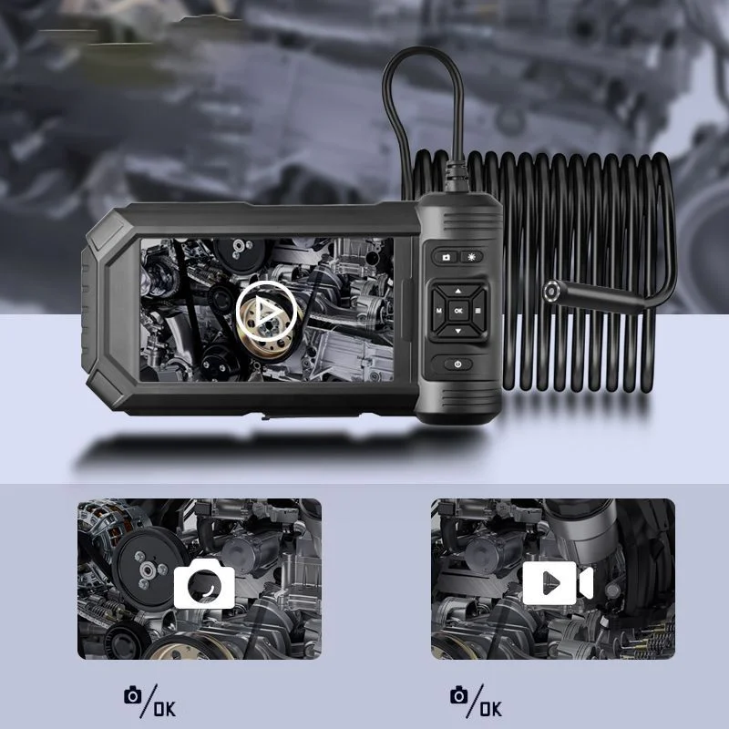5 Inch 1080P Dual Lens Automotive Stethoscope Borescope Endoscopy Inspection Camera Piping Endoscope Camera Industrial For Cars