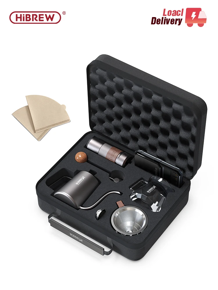 HiBREW Кофейные чайники Ручная кофемолка Кофеварка Набор из 8 предметов