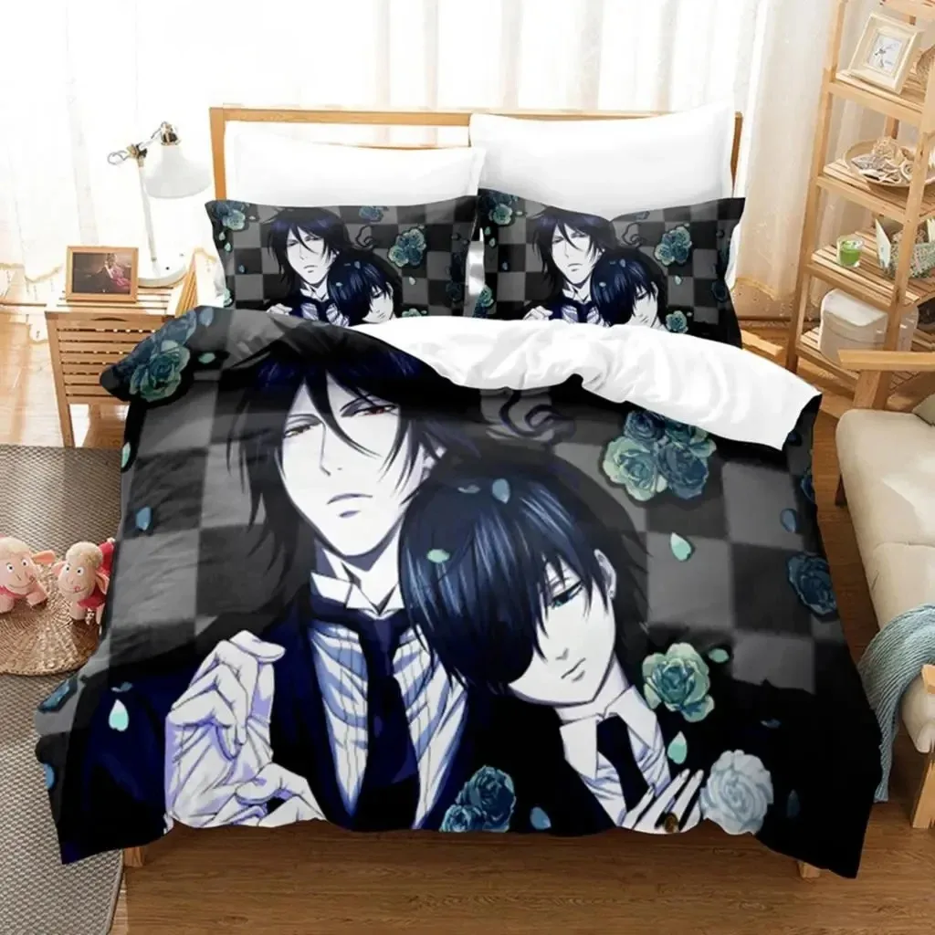 

Anime Black Butler Sebastian Bedding Set Boys Girls Twin Queen Size Duvet Cover Pillowcase Bed Kids Adult Home Textileextile