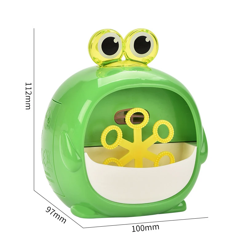 Automático Funny Frog Bubble Machine for Kids, Blower Maker, Party Toy, Verão ao ar livre, Atacado e Drop Shipping, Novo, Bonito
