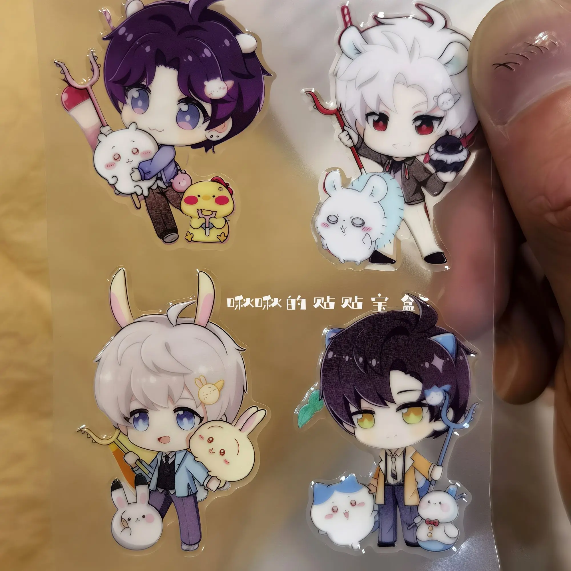 Love and Deepspace Chibi Sticker Set Xavier Caleb Rafayel Zayne with Characters Cute Jelly Epoxy Decals for Phone iPad Camera