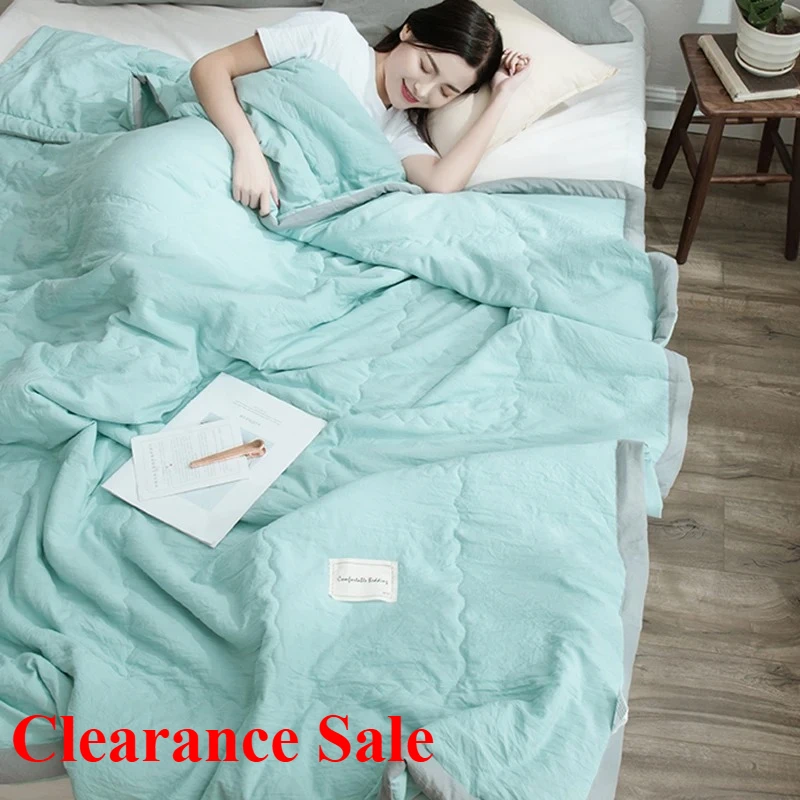 

New Simple Class A Machine Washable Cotton Air Conditioning Quilt Xia Liang Quilt Summer Student Dormitory Thin Quilt