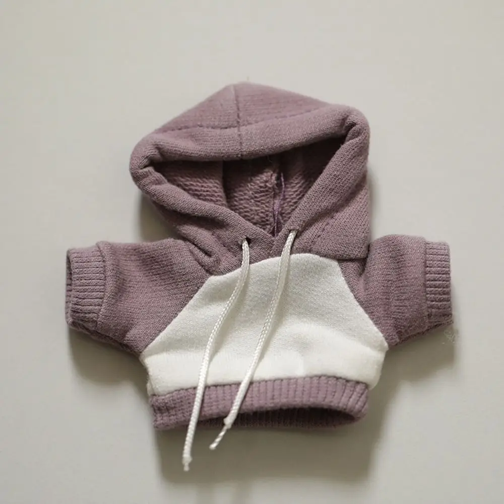 

Cotton Doll Clothes Undershirt Solid Color Hoodie 12cm Doll Clothes Stripe Sweater No Attributes Doll Clothes Cotton Doll