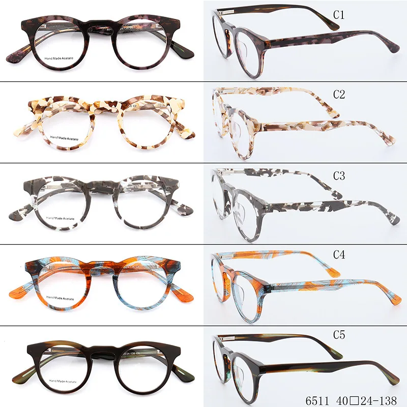 Small round Eyeglass Frame Tortoise Shell Optical Glasses for Men And Women Brown Orange Retro Prescription Spectacles Eyewear
