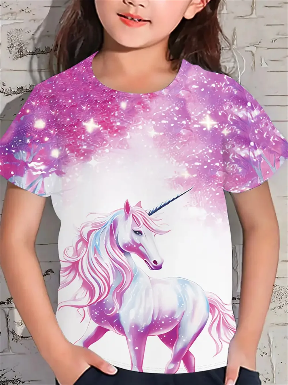 2025 Trendy Love 3d Printed T Shirt Girls T-Shirts Horse Pattern Girl Children Tshirts Casual Baby Clothes Top Tee