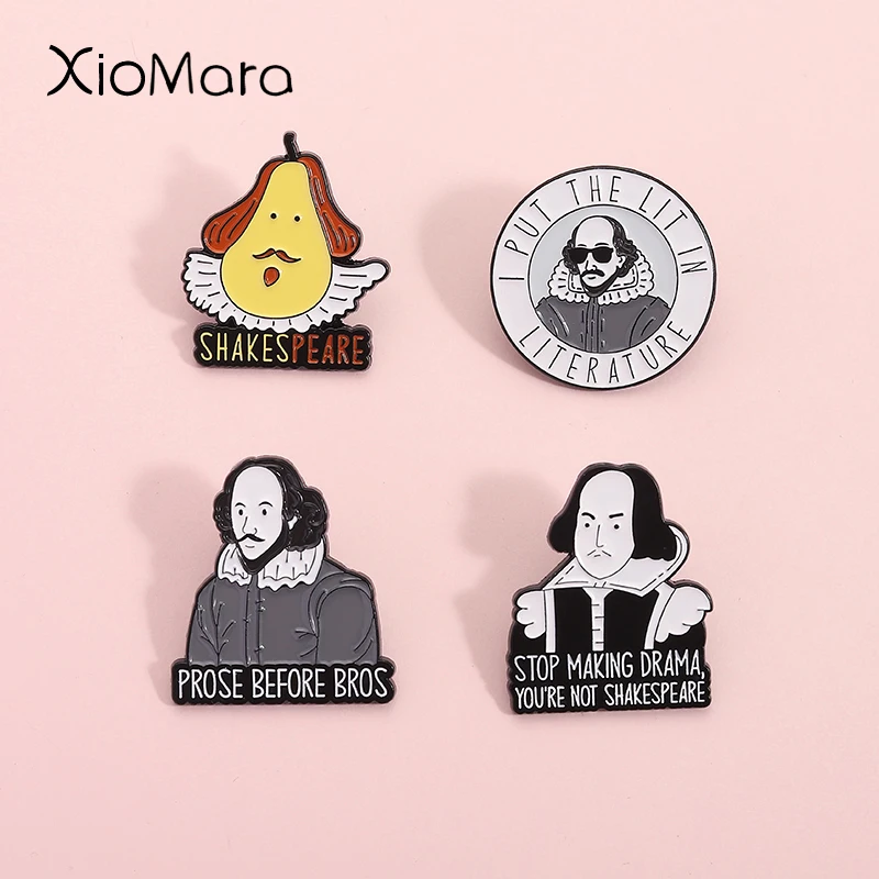 

Stop Making Drama, You'Re Not Shakespeare Enamel Pin Famous Literary Quotes Metal Brooches Lapel Badge Jewelry Gifts For Friends