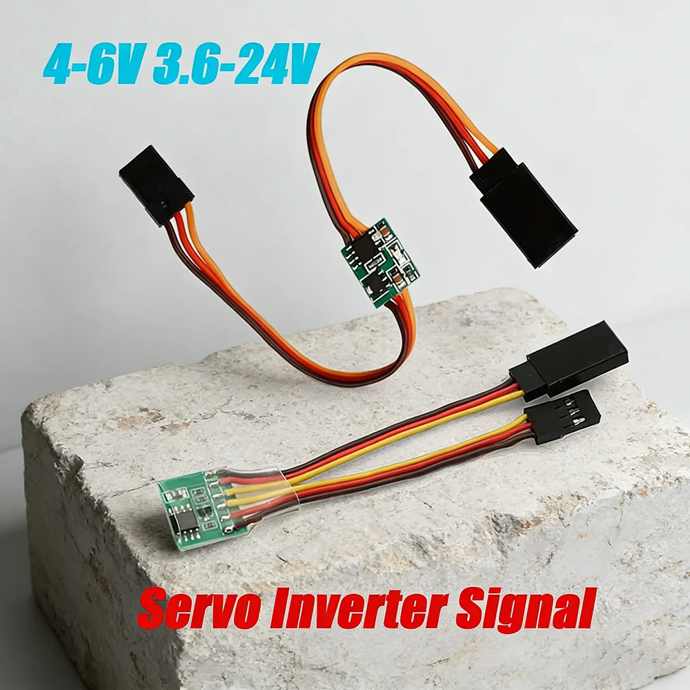 Universal Servo Inverter Signal 4-6V / 3.6V-24V Steering Gear Reverser, Low/High Voltage for RC Servo Airplane V-tail