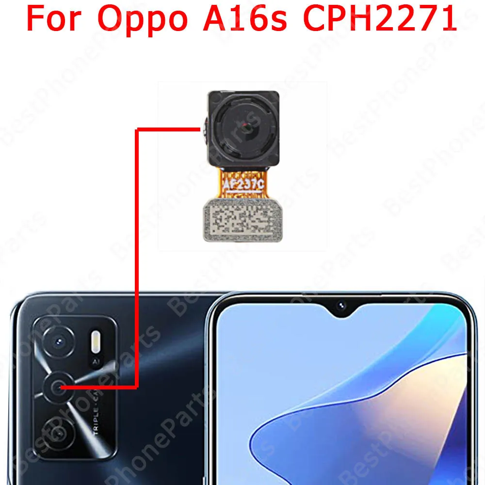 Front Backside Big Camera For OPPO A12 A15 A16 A16s Selfie Back View Rear Camera Module Flex Replacement Spare Parts
