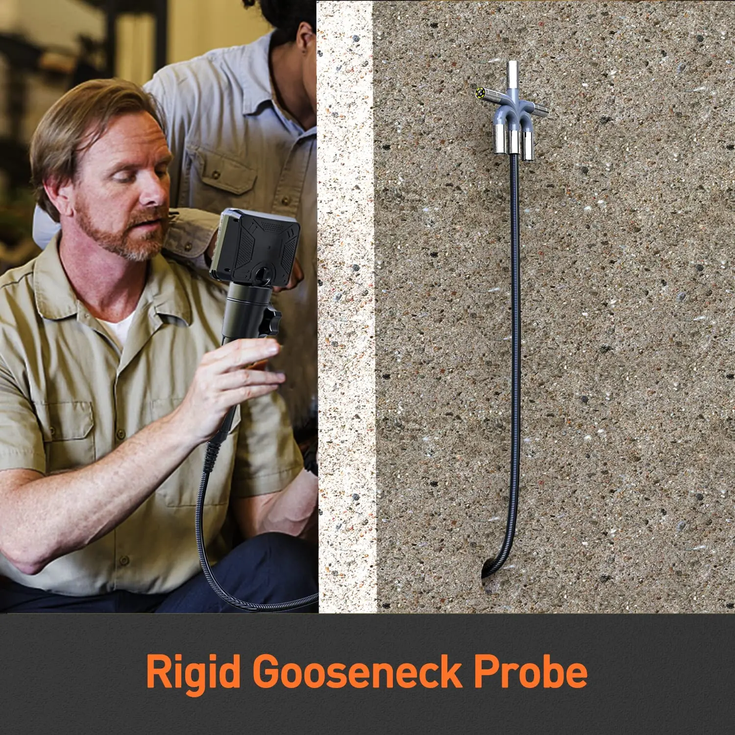 Articulando Câmera de Inspeção com Mala de Ferramentas, Endoscópio Industrial, 2 Way, 180 Graus, 5.0 "Screen, 6 LED, 8,5mm, 3m, 5m