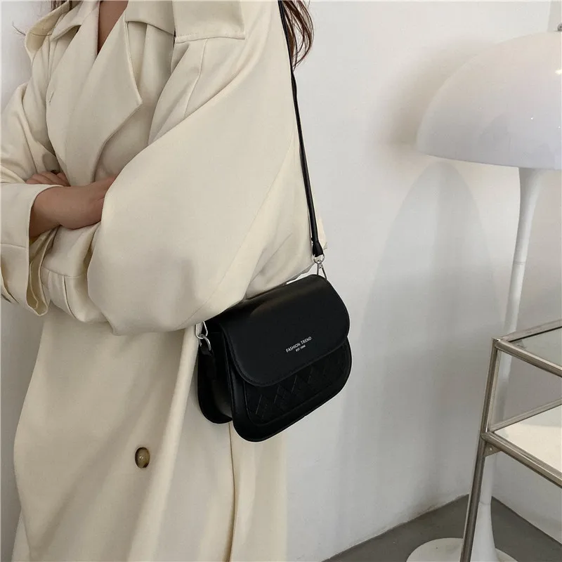 Women Luxury Design Crossbody Shoulder Bags PU Leather Female Vintage Saddle Bag Solid Color Messenger Bag Small Handbag bolsas