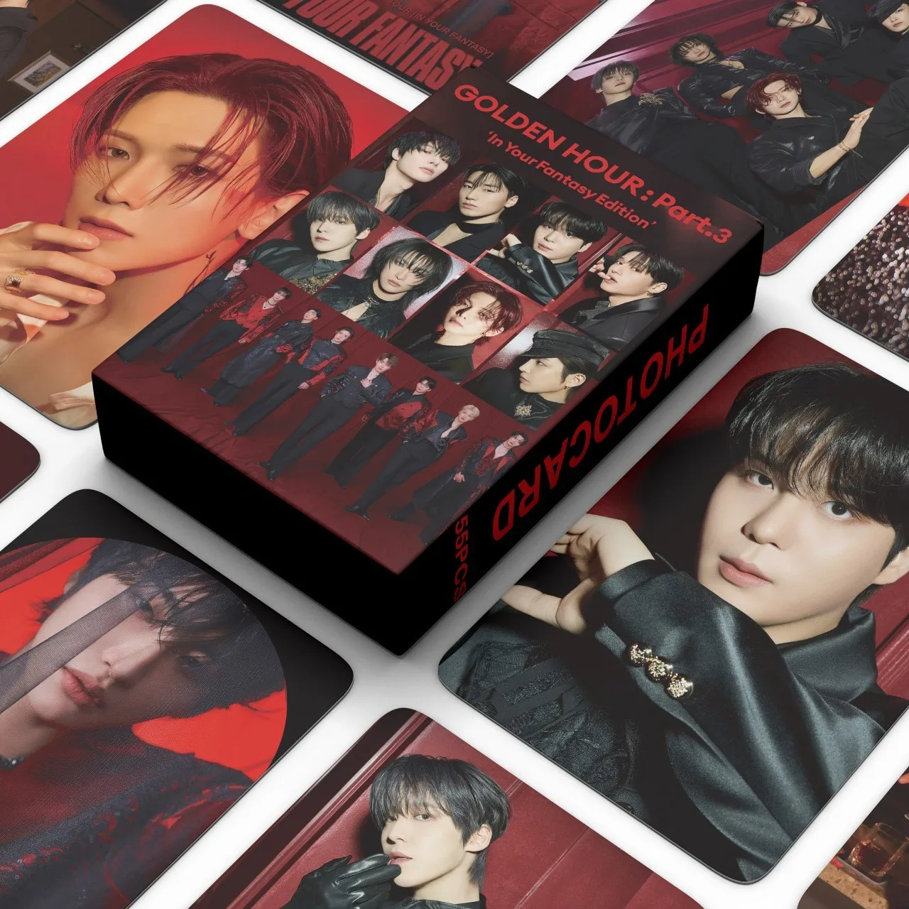 55pcs/set ATEEZ In Your Fantasy GOLDEN HOUR : Part.3 lomo Star Photocards Photo Lomo Cards Fans Collection Printed Cards