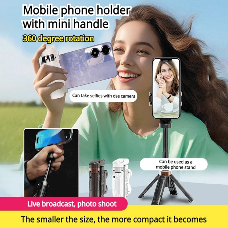Bluetooth Selfie Stick Ultra-mini Universal Foldable Travel Portable Floor Mobile Phone Quadrupod 360 Degrees Rotation
