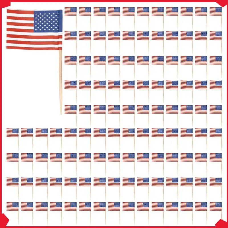 B17B 800 American Flag Toothpicks Party Cupcake Decoration Sandwich Mini Food Picks
