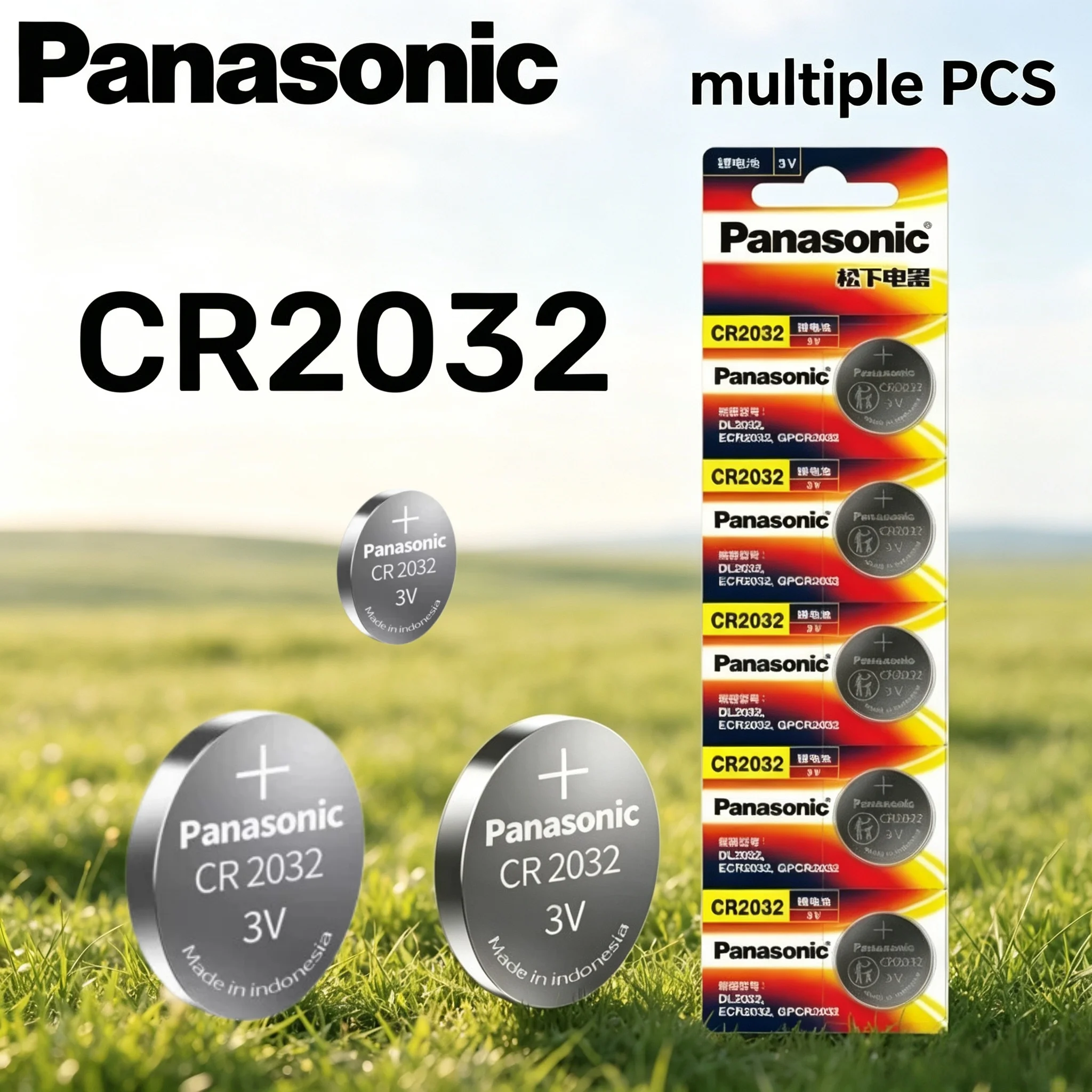 2-100PCS 100% Panasonic CR2032 3V Long Lasting Lithium Battery ECR2032 DL2032 For Car Key Fob Watch Remote Control Moth