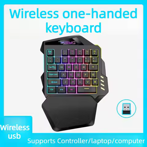 Gamwing RGB Backlit One Handed Gaming Keyboard Portable Mini Keypad Game Controller for PC Mobile PS4 Xbox Gamer