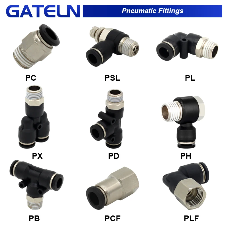 Pneumatic Air Connector Fitting PC PCF PB PD PL PLF PX PSL PH 4mm 6mm 8/10mm Thread 1/8 1/4 3/8 1/2 Hose Fittings