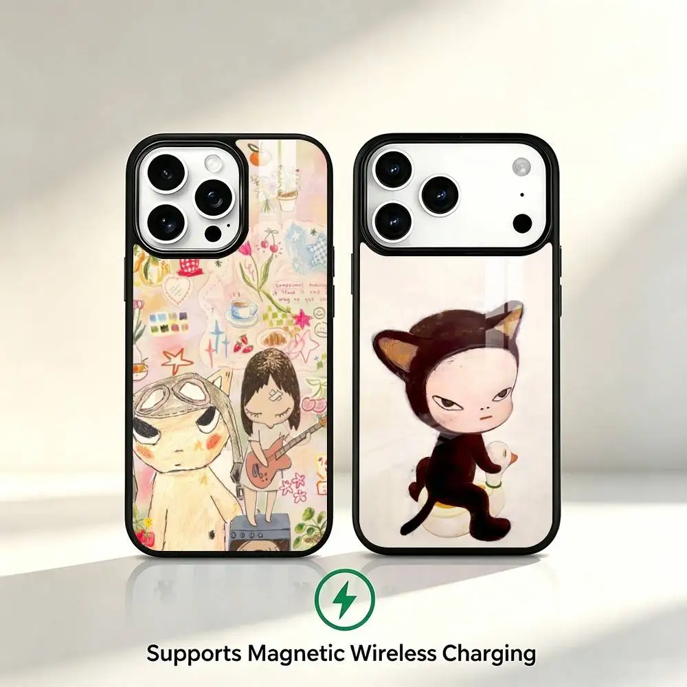 Hot selling Yoshitomos art Nara Phone Case For iPhone17,16,15,14,13,12,11 Plus,Pro Supports Magnetic Wireless Charging