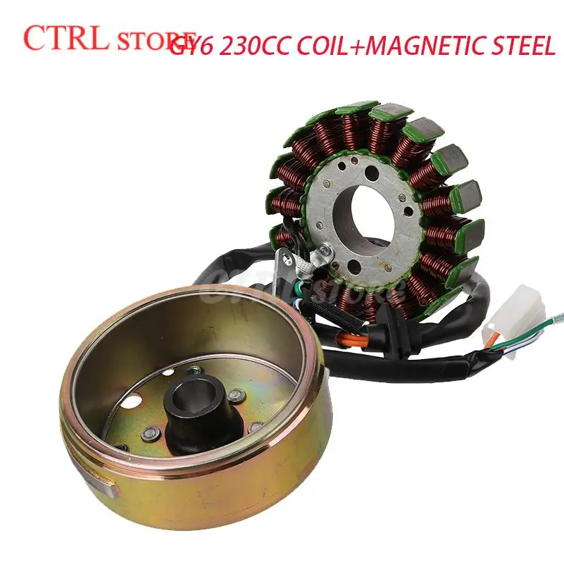 High Performance 18 Coil Stator for GY6 230cc Magnetic Steel Stator Magnetic Motor Compatible with 5V 6V 7V 8V 12V 18V