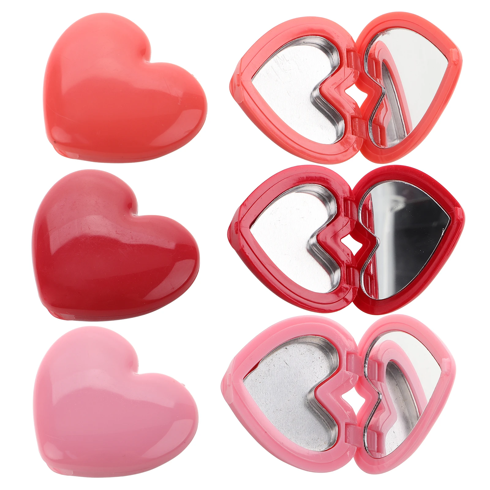 

8pcs Lipstick Box Heart Shape Eyeshadow Case With Mirror Refillable Makeup Storage Container For Cream Blusher Diy