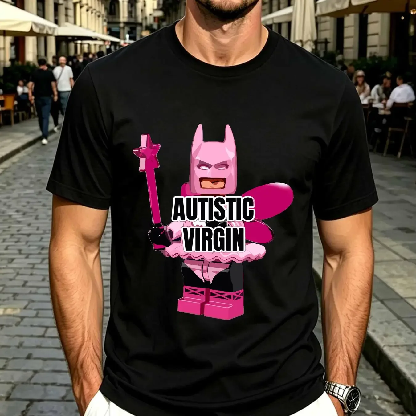 washed T Shirt Autistic Virgin long or short sleeves vintage Washed Soft Versatile streetwear Slightly Top For Everyday Wear