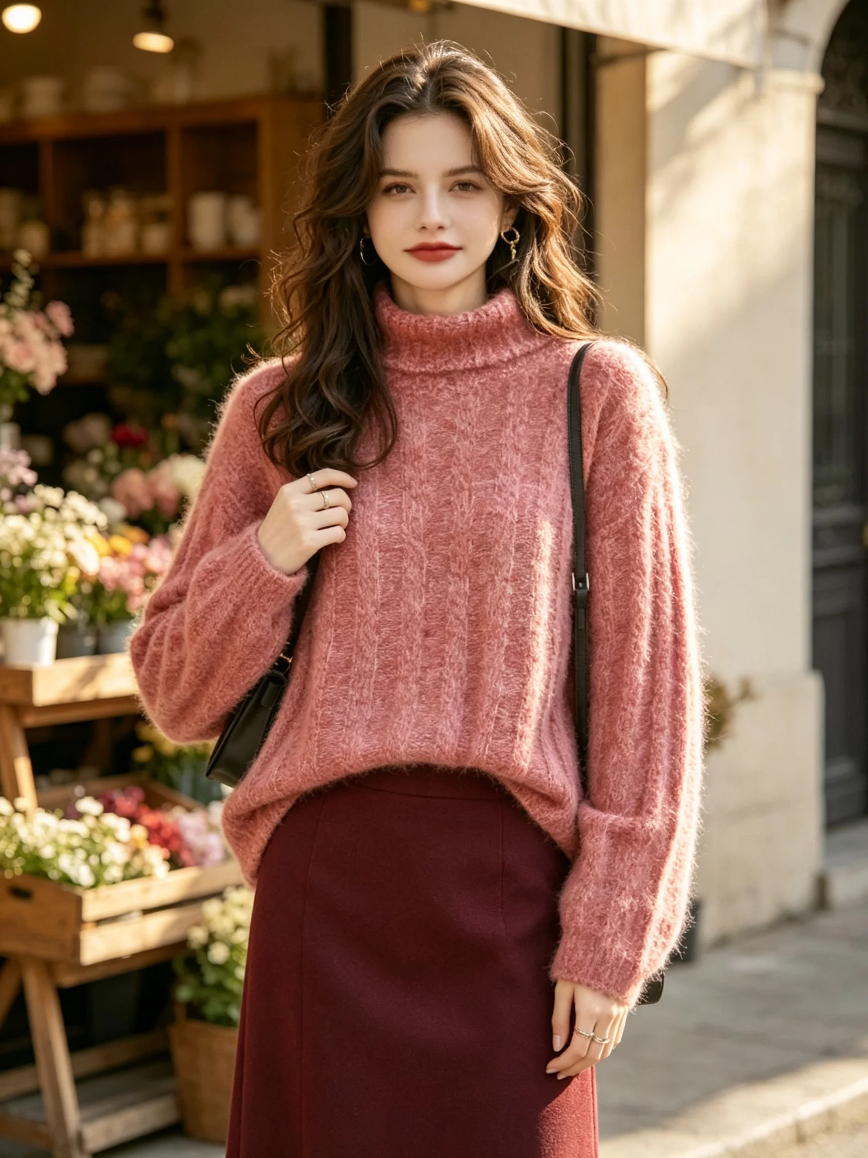 Women's 100% Pure Cashmere Crew Neck Tie-Dye Gradient Sweater Cloud Ombre Soft Loose Long Sleeve Knit Pullover