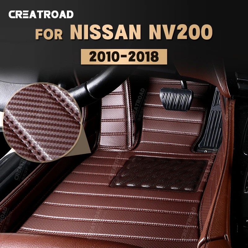 

Custom Carbon Fibre style Floor Mats For Nissan NV200 2010-2018 11 12 13 14 15 16 17 Foot Carpet Auto Interior Accessories