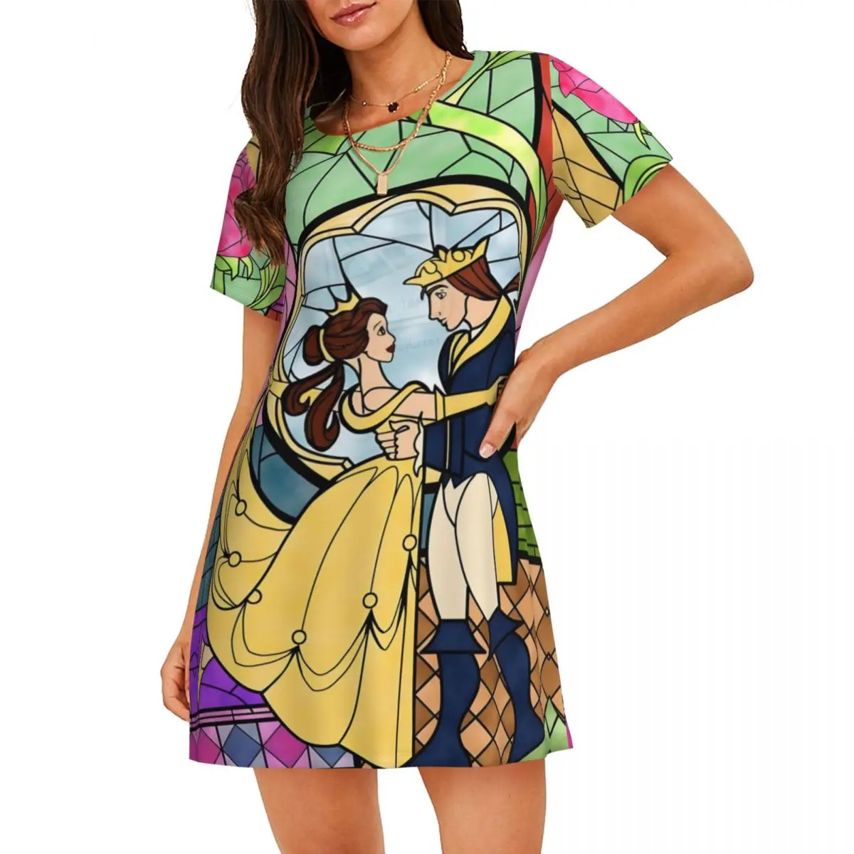 

Custom Beauty And The Beast Sleepshirts For Sleeping Loose Sleepdress Pajama Musical Fantasy Film Dress Nightdress Sleepwear