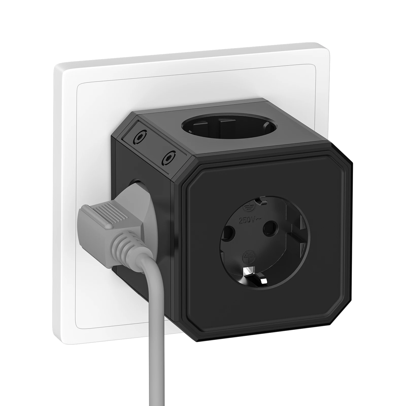 EU-Steckdosenwürfel ohne Kabel, 5-Wege-Steckdosenadapter 250 V/16 A, Wandsteckdosenverlängerung für Schlafzimmer, Büro, Zuhause, Reisen