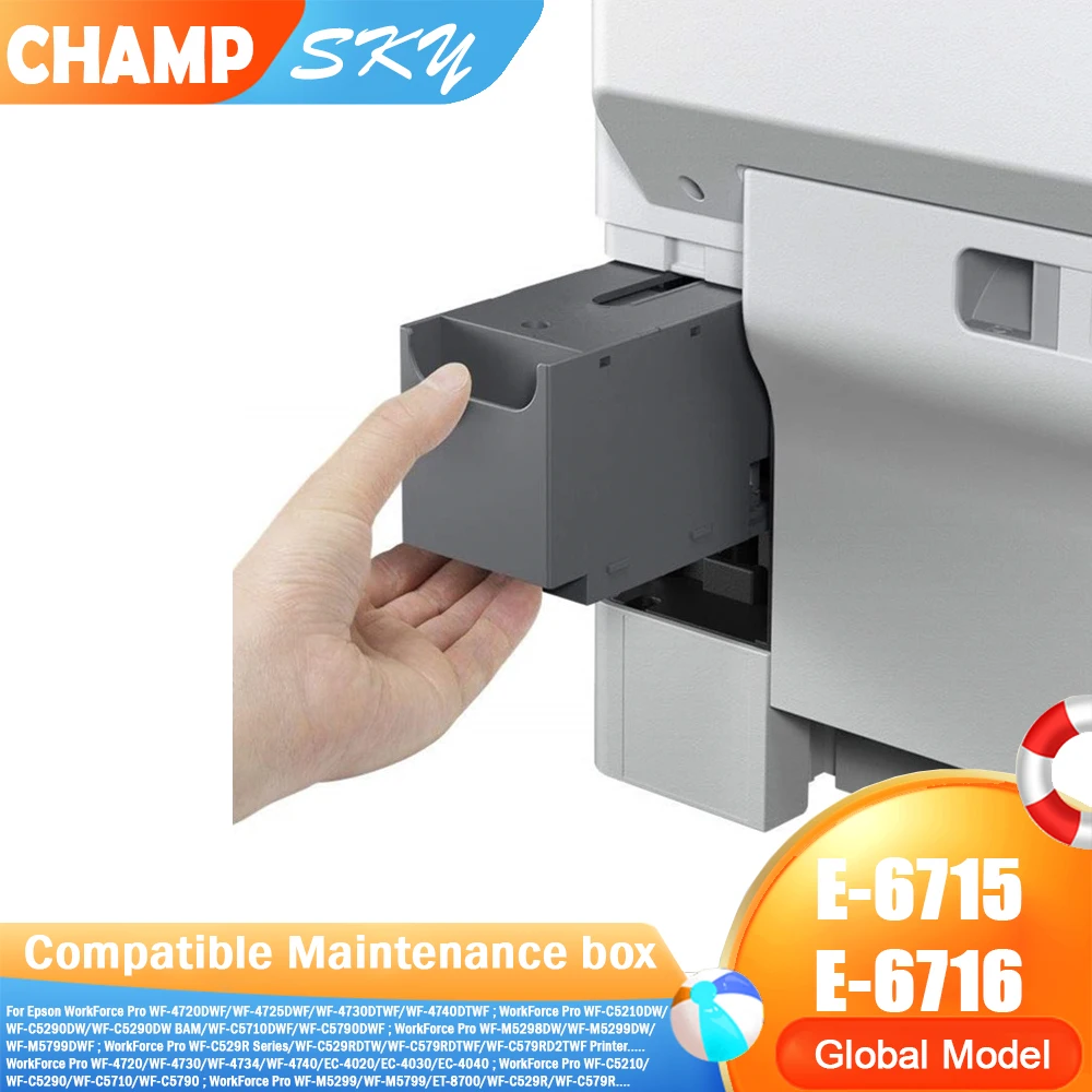 Champ Sky T6715 T6716 PXMB7 PXMB8 Compatible Ink Maintenance Box for Epson WorkForce Pro Wf 5790 WF-M5298DW  WF-4720 Printer