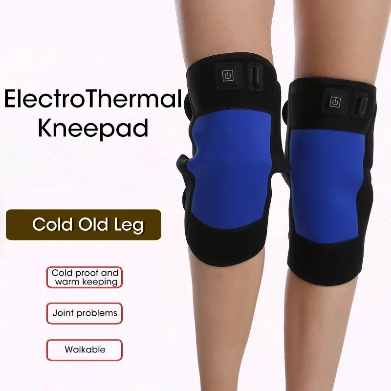 

USB Rechargeable Electric Heated Knee Ankle Wrist Brace Adjustable Compression for Pain Relief Warmer