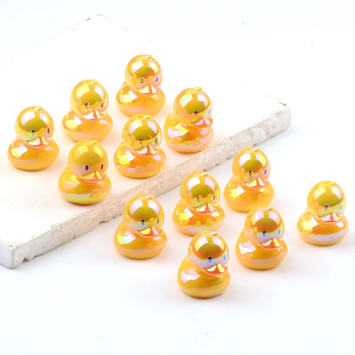 4pcs lovely hand-painted small yellow duck shaped acrylic beads for jewelry making DIY charms Bracelet Necklace&Pen Accessories