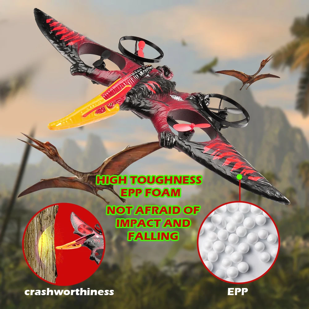 Pterosaur rc avião 2.4g 6 eixos giroscópio avião de controle remoto epp espuma rc aeronaves rc planador brinquedos voadores para crianças e iniciantes