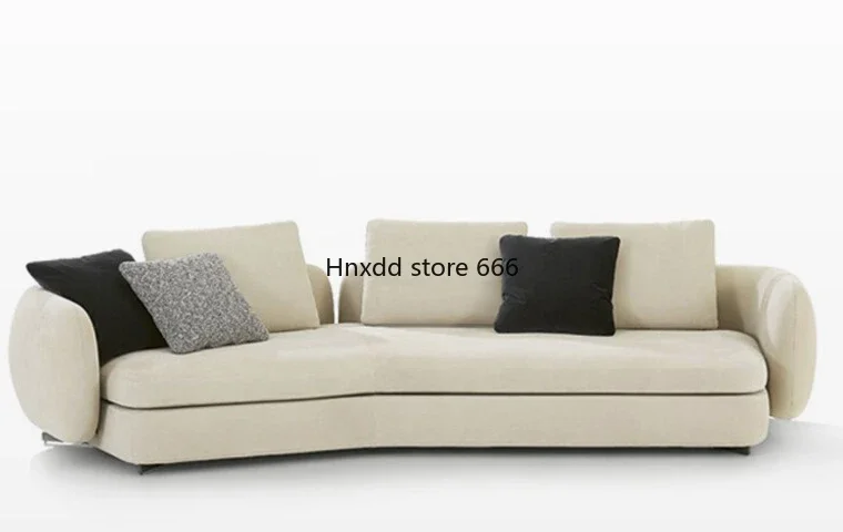 Special-shaped fabric sofa Italian light luxury living room three-person curved sofa