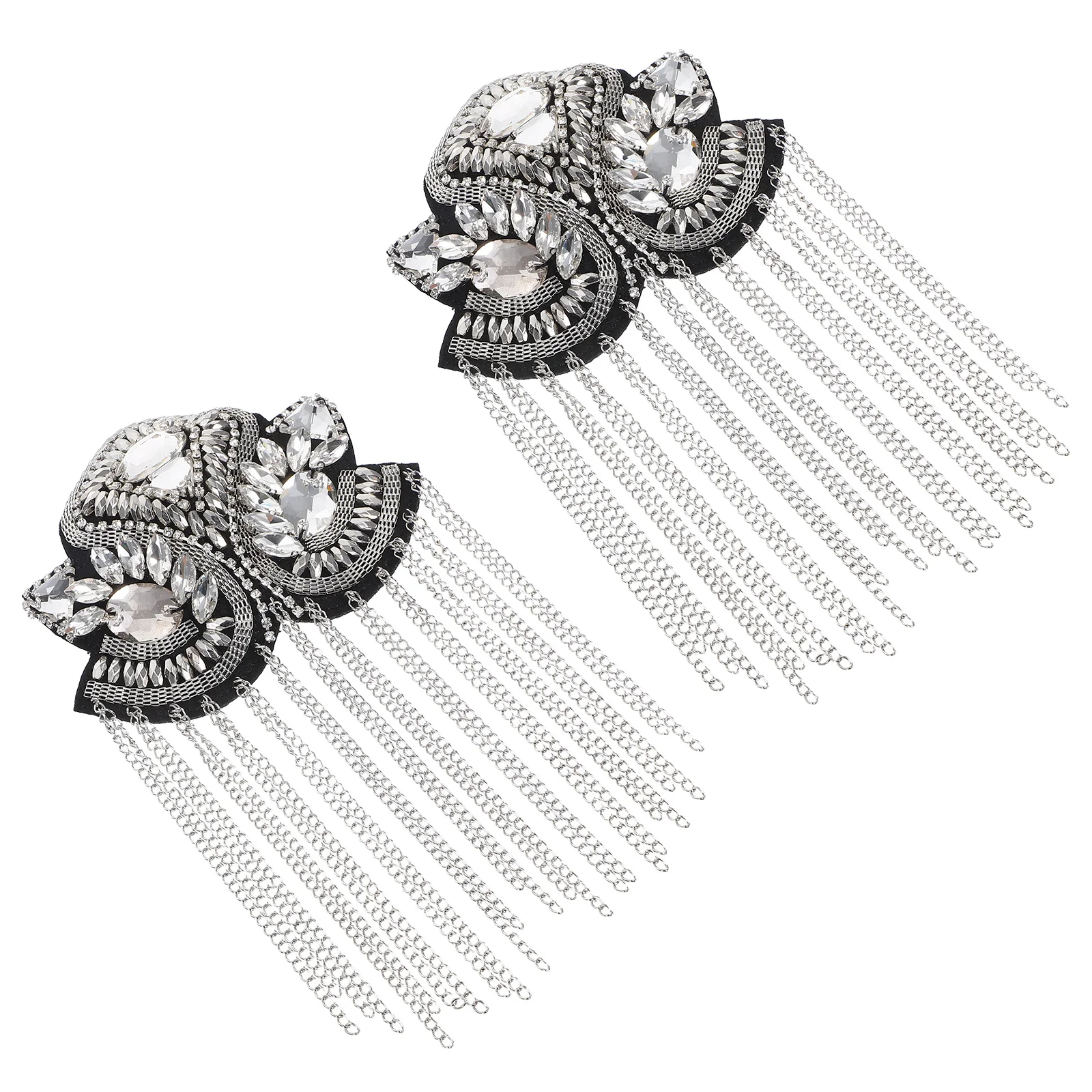 

1Pair Vintage Shoulder Epaulets Decor Premium Metal Fringe Tassel Design for Suit Jacket Coat Mens Womens Fashion Punk Costume